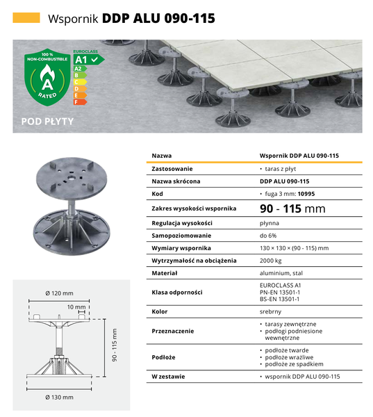 WSPORNIK ALU 90-115 MM ALU005 SYSTEM TARASOWY DD GROUP