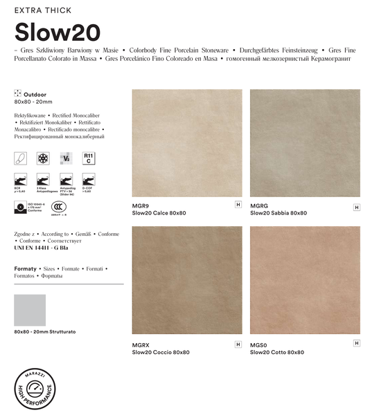 MGRG SLOW 20 SABBIA STRUTT. 80X80X2 CM TARASOWE MARAZZI